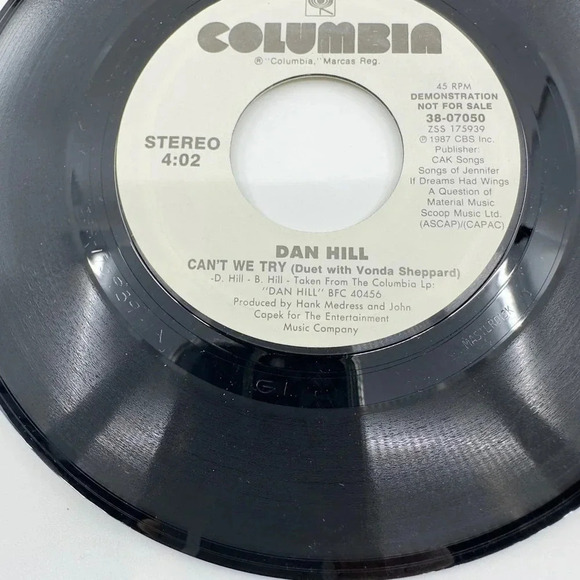 Dan Hill With Vonda Shepard Can't We Try Vinyl Record Album - Picture 3 of 4